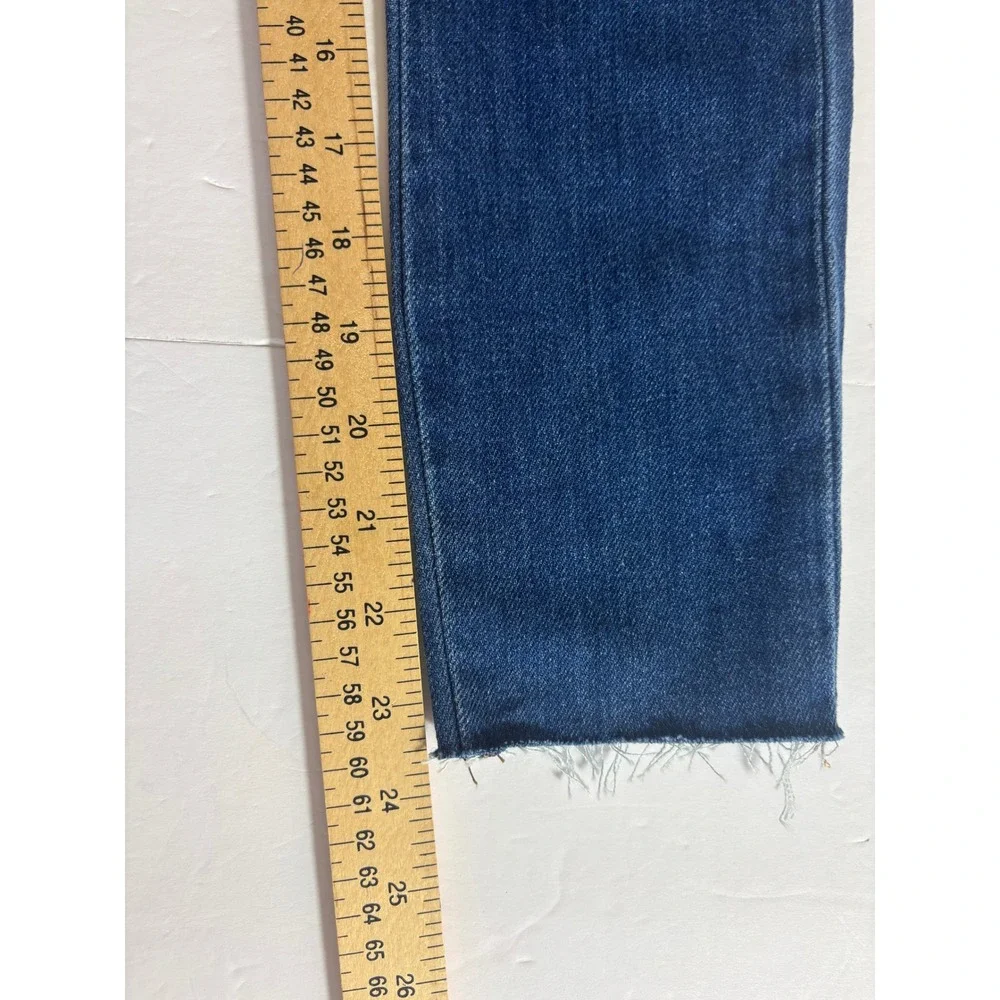 Etica Women Blue Skinny‎ Jeans Dark Wash Raw Hem Denim Slim Fit Pants Size 1